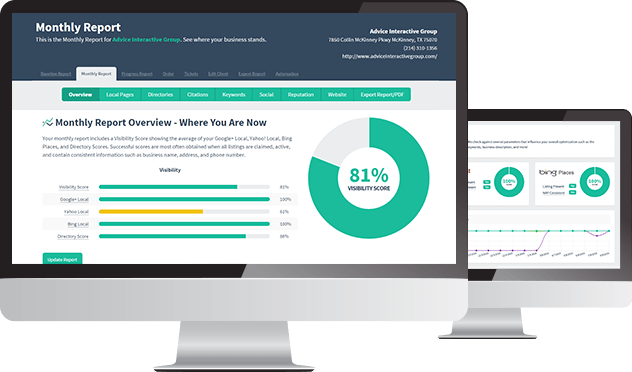 Listings Management 12 monthly reports - 1on1 Internet Marketing